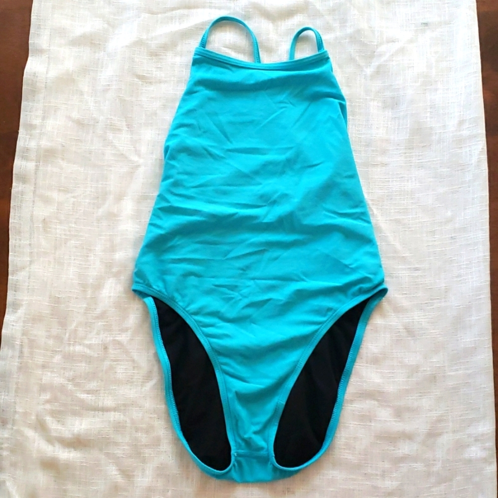 Jolyn Brandon 2 one piece Swim suit, 34, Hawaii blue